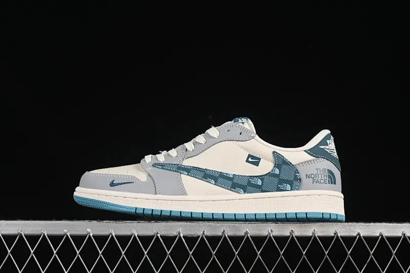 All categories Air Jordan Jordan series basketball shoes Air Jordan 1 Low High-end customized low-top sneakers Travis Scott x Fragment Design x Air Jordan 1 Low OG SP AJ1 North Face joint blue square hook low-top cultural casual sneakers LD2025-026